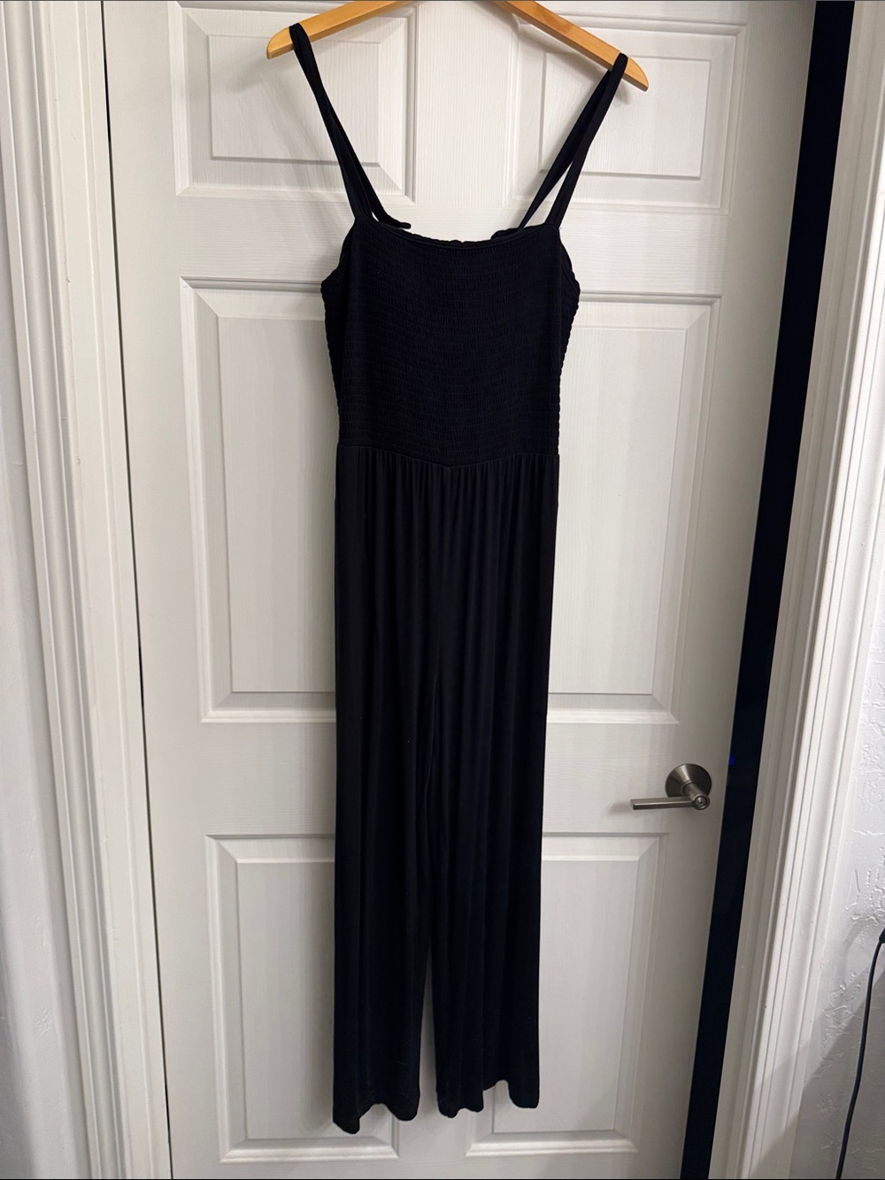 Soma Black Smocked Bodice Wide-Leg Jumpsuit